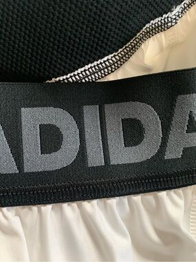 #36 adidas White leggings with Black Elastic Logo Waistband